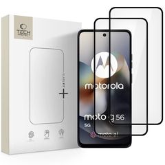 Tech-Protect Glass Fit+ 2-pack tempered glass for Motorola Moto G56 5G - black