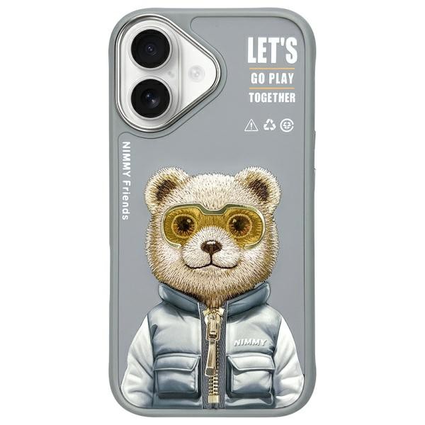 Nimmy Cool 2.0 Bear Case for iPhone 16 - Gray
