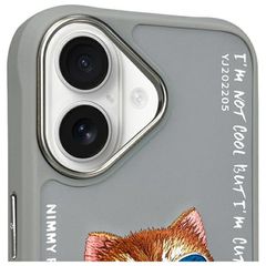 Nimmy Glasses Cool Cat iPhone 16 Case - Gray-thumb-2