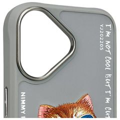 Nimmy Glasses Cool Cat iPhone 16 Case - Gray-thumb-4