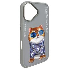 Nimmy Glasses Cool Cat iPhone 16 Case - Gray-thumb-3