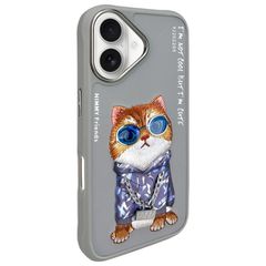 Nimmy Glasses Cool Cat iPhone 16 Case - Gray-thumb-1
