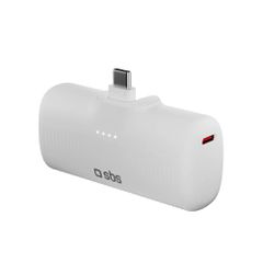 SBS EcoPower 5000 mAh 10W Powerbank with Built-in USB-C Port - White