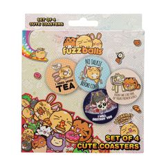 FUZZBALLS - 4 Embossed Metal Coasters-thumb-1