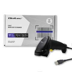 Qoltec 50876 Laser scanner 1D | USB | Black-thumb-1