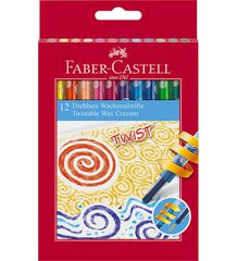 Faber-Castell - Twistable Wax Crayons - Cardboard box of 12 (120003) / Toys