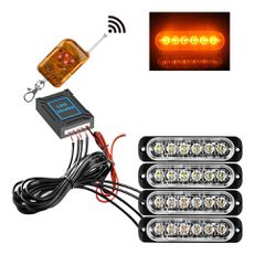 LED Οδικής Βοήθειας 4 Τεμάχια με Ασύρματο Τηλεχειριστήριο Πορτοκαλί 12V - 24V