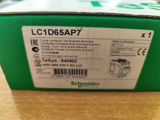 ΡΕΛΕ ΙΣΧΥΟΣ LC1D65AP7 65A 30KW 3P 230V AC 1NO+1NC EVERLINK SCHNEIDER