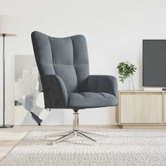 Πολυθρόνα Relax Σκούρο Γκρι Βελούδινη 328118