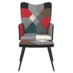 Πολυθρόνα Relax Σχέδιο Patchwork Υφασμάτινη με Σκαμπό 328198-thumb-2