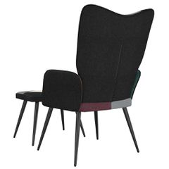 Πολυθρόνα Relax Σχέδιο Patchwork Υφασμάτινη με Σκαμπό 328198-thumb-4