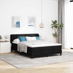 Κρεβάτι με ελατήρια με κεφαλάρι Μαύρο 160 x 200 cm ύφασμα 3340033