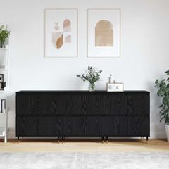 Παραδοσιακά Πλευρικά Έπιπλα 3 pcs Μαύρη δρυς 180 x 35 x 70 εκ 3394511