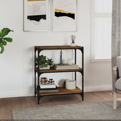 Βιβλιοθήκη Καπνιστή Δρυς 60 x 33 x 70,5 εκ. Επεξ. Ξύλο & Ατσάλι 819324
