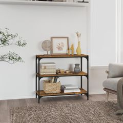 Βιβλιοθήκη Καπνιστή Δρυς 80 x 33 x 70,5 εκ. Επεξ. Ξύλο & Ατσάλι 819339