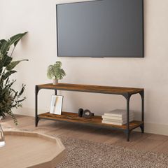 Έπιπλο Τηλεόρασης Καπνιστή Δρυς 100x33x41 εκ Επεξ. Ξύλο&Ατσάλι 819349