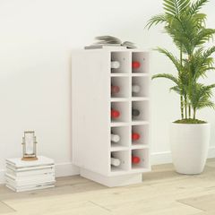 Κάβα Κρασιών Λευκή 23 x 34 x 61 εκ. από Μασίφ Ξύλο Πεύκου 820972