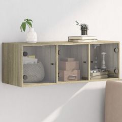 Ντουλάπι Τοίχου Sonoma Δρυς 102x37x35 εκ. με Γυάλινες Πόρτες 836513