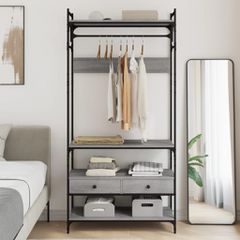 Ντουλάπα με Συρτάρια Γκρι Sonoma 89x39x184,5 εκ Επεξεργ. Ξύλο 838956
