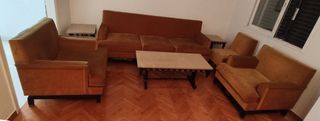 Σετ επίπλων σαλονιού με καναπέ, πολυθρόνες και τραπεζάκια