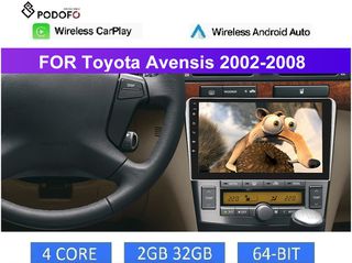 Toyota Avensis (2002-08) Car Radio 9" 2+32GB Ασύρματο CarPlay & Aσύρματο Android Auto GPS WiFi EQ