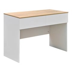 Γραφείο εργασίας Beleton pakoworld με συρτάρια mdf σε oak με λευκή απόχρωση 100x50x75εκ