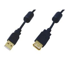 Comp, HM5002, Καλώδιο USB A/A M/F 5m. μαύρο με επίχρυσες επαφές & φερρίτες
