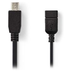 NEDIS CCGB60315BK02 MINI USB 0.20M OTG CABLE M-PIN MALE - A FEMALE BLACK