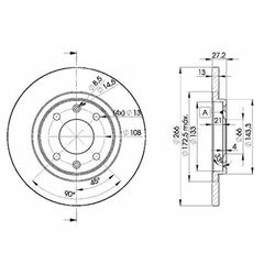 Δισκόπλακα ZTEC+ BD2808 για CITROEN C2 C3 1.1 1.4 09/03- Berlingo 1.4i 96- F-thumb-1