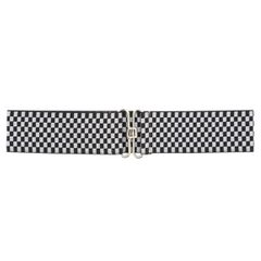 Black & White Checkered Belt with Clasp