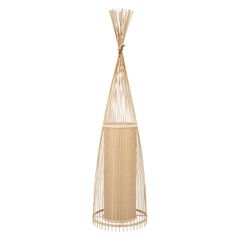 Boho Επιδαπέδιο Φωτιστικό Μονόφωτο 1 x E27 IP20 Μπεζ Ξύλο - Μ40 x Π40 x Υ150cm