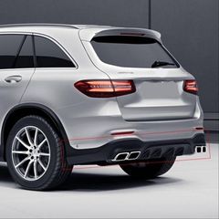 Diffuser Πίσω Προφυλακτήρα Για Mercedes-Benz GLC SUV X253 2015-2019 GLC63 Amg Look Για Amg Sport Line Προφυλακτήρες Σετ Με Μπούκες Χρωμίου-thumb-2