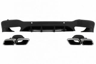 Diffuser Πίσω Προφυλακτήρα Για Mercedes-Benz GLC SUV X253 2015-2019 GLC63 Amg Look Για Amg Sport Line Προφυλακτήρες Σετ Με Μπούκες Χρωμίου-thumb-3
