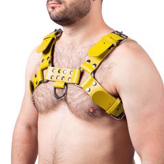 Leather Harness Buckle Yellow - Taille-thumb-1