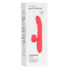 Silicone Vibrator 7 Powerful Modes - Licking - 7 Thrusting Heating Red-thumb-4