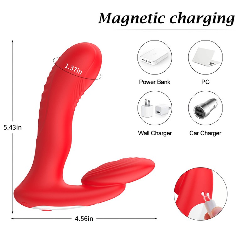 Silicone vibrator 3 speeds - 6 frequencies Finger function - Heating + APP control