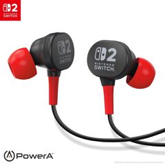 PowerA Wired Earbuds for Nintendo Switch 2- Black / Nintendo Switch 2