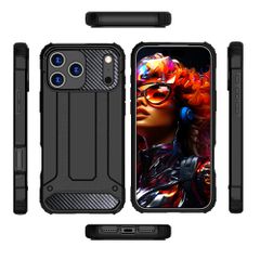 Hybrid Armor Case for iPhone 17 Pro - Black-thumb-3