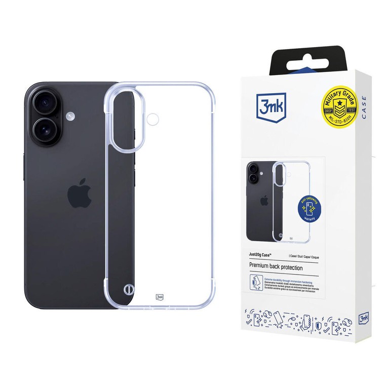3mk Just20g Clear Case for Apple iPhone 16 Plus - transparent