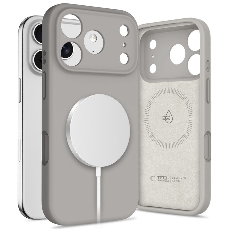 Tech-Protect Silicone MagSafe Case for iPhone 17 Pro Max - Gray