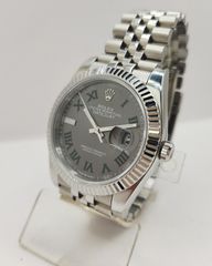 REPLICA Rolex Datejust AUTOMATIC  41mm από ανοξείδωτο ατσάλι με γκρι καντράν και ραβδωτή στεφάνη Α90526 ΤΙΜΗ 650 ΕΥΡΩ