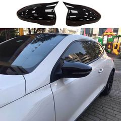 Καπάκια Καθρεφτών Για VW Scirocco 08-17, Eos 06-15, Passat CC 08-12, Jetta 10-18 Γυαλιστερό Μαύρο 2 Τεμάχια-thumb-1