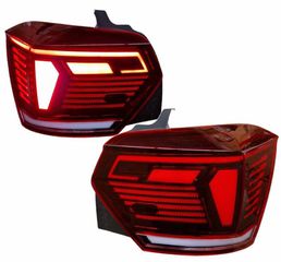 Πισινά Φανάρια Set Για Vw Polo AW 2018+ Led R-Line Look Red/Crystal