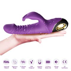 Thrusting Rabbit Vibrator Zing Purple-thumb-1