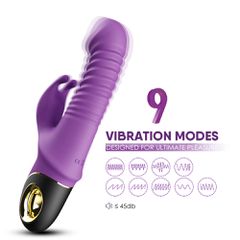 Thrusting Rabbit Vibrator Zing Purple-thumb-5