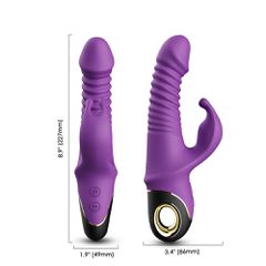 Thrusting Rabbit Vibrator Zing Purple-thumb-4