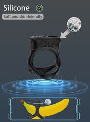 Mechay Black 9 vibration functions Cock Ring-thumb-1