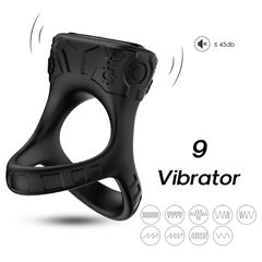 Mechay Black 9 vibration functions Cock Ring-thumb-3
