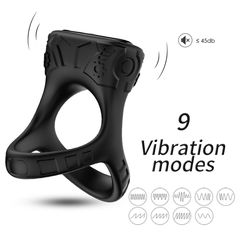 Mechay Black 9 vibration functions Cock Ring-thumb-7