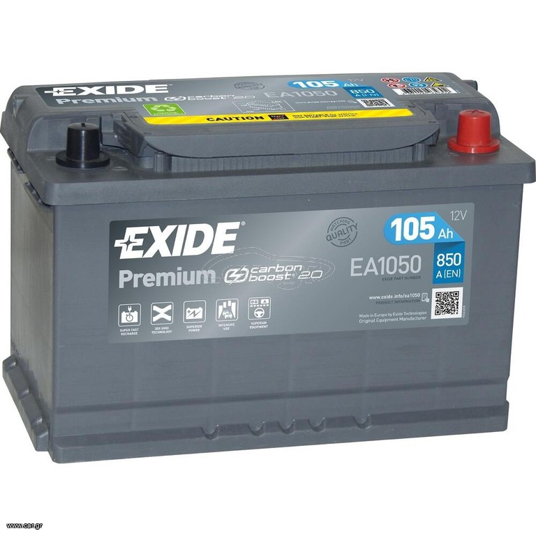 ΜΠΑΤΑΡΙΑ EA1050 EXIDE PREMIUM 105AH